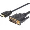Qilive G3222804 Adapter Cable, DVI Plug - HDMI™ Plug, gold-plated, 1.80 m