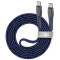 Type-C to Type-C Cable Rivacase PS6105 BL12, nylon braided, 1.2M, Blue