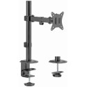 Arm for 1 monitor 17"-32"  Gembird MA-D1-03, Adjustable desk display mounting arm (allows to swivel tilt, pull forward and retract your display and enables rotating the display from landscape-to-portrait mode),  VESA 75/100, up to 9 kg, black