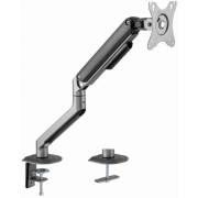Arm for 1 monitor 17"-32" - Gembird MA-DA1-05, Adjustable desk display mounting arm, Gas spring 2-8kg, VESA 75/100, arm rotates, extends and retracts, tilts to change reading angles, and allows to rotate display from landscape-to-portrait mode, space grey