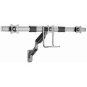 Monitor wall mount arm for 3 monitors up to 17-27"  Gembird MA-WA3-01, Adjustable wall 3 display mounting arm (rotate, tilt, swivel),  VESA 75/100, up to 6 kg, space grey