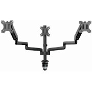 Arm for 3 monitors 13"-27" - Gembird MA-DA3-01, Steel (1.35 mm), Gas spring 2-7kg, VESA 75/100, arm rotates, extends and retracts, tilts to change reading angles, and allows to rotate display from landscape-to-portrait mode, full-motion
