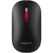 Wireless Mouse Havit MS60WB, 800-1600dpi, 4 buttons, Ambidextrous, 500mAh, 2.4Ghz/BT, Black
