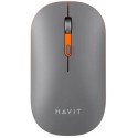Wireless Mouse Havit MS60WB, 800-1600dpi, 4 buttons, Ambidextrous, 500mAh, 2.4Ghz/BT, Grey