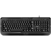 Keyboard Genius KB-118, Classic, Laser-Printed Keycaps, Concave keycap, Spill Resistant, 1.4m, USB, EN/RU, Black