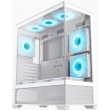 Case ATX GAMEMAX Vista AW, w/o PSU, 0.6mm, 6x120mm ARGB fans, Dual TG, USB3.0, Type-C, White