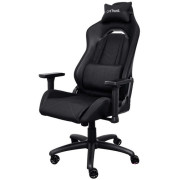 Trust Gaming Chair GXT 714 Ruya - Black, PU leather, 3D armrests, Class 4 gas lift, 90°-180° adjustable backrest, Strong and robust metal base frame, Including removable and adjustable lumbar and neck cushion, Durable double wheels, up to 195 cm, up to 15