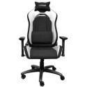 Trust Gaming Chair GXT 714W Ruya - Black/White, PU leather, 3D armrests, Class 4 gas lift, 90°-180° adjustable backrest, Strong and robust metal base frame, Including removable and adjustable lumbar and neck cushion, Durable double wheels, up to 195 cm, u