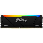 32GB DDR4-3200  Kingston FURY® Beast DDR4 RGB, PC24000, CL16, 2Rx8, 1.35V, Auto-overclocking, Asymmetric BLACK low-profile heat spreader, Dynamic RGB effects featuring Kingston FURY Infrared Sync technology, Intel XMP Ready  (Extreme Memory Profiles)