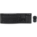 Wireless Keyboard & Mouse Logitech MK270, Media keys, Spill-resistant, 1000dpi, 3 buttons, 2xAAA/1xAA, 2.4Ghz, EN, Black