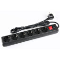 Фильтр импульсных помех PowerCube, 6 розеток, 1.8 m, black
