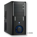 Case ATX MID. TOWER Dominator H-60B Black, PSU Real 450W/v.2.2/12CM FAN/Active PFC/Full Safety/20+4PIN/2xSATA/CE/TC/RoHS, FRONT FAN12CM BLUE LED, USB2.0, HD Audio, Dim.: 460x200x440mm