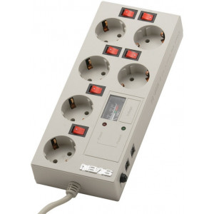 Surge Protector Sven Platinum Pro, 6 Sockets, 5.1m, GREY, flame-retardant material