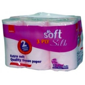 Бумага туалетная SANO SOFT SILK, 3-хслойная 32 рул