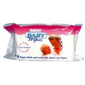 935086 Влажные салфетки SANO BABY WIPES роз 72 шт