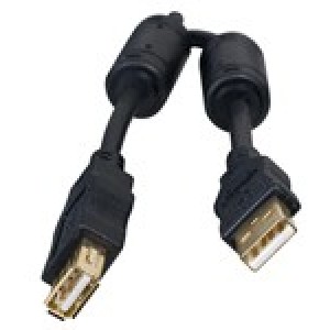 Cable Extension USB2.0 CCF-USB2-AMAF-10, Premium quality, 3 m, USB2.0 A-plug A-socket, with Ferrite core, Black