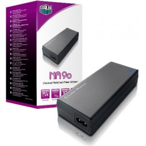 CoolerMaster NA 90 (RP090-S19AJ1-EU), Universal notebook power adapter, 90W, 100-240Vac full range, 9 different tips compatible with most laptops, up to 90% efficiency to certified energy star