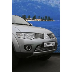 Декоративные элементы решётки радиатора 2 элемента из 9 трубочек "Mitsubishi Pajero Sport" 2006-