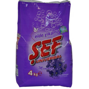 (упаковка 4 штуки) „SEF” Стиральный порошок для ручной Запах фиалки , 4 kg