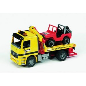 Camion MB Actros cu macara si masina de teren