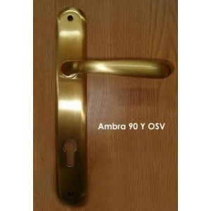 Ручка дверная AMBRA на планке для туалета золотистый матовый