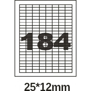 Этикетка самоклеющаяся Olimp  A4 (офсет, 100 листов) 184шт 25*12 мм