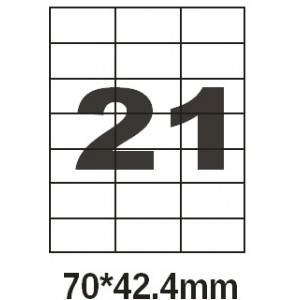 Этикетка самоклеющаяся Olimp  A4 (офсет, 100 листов) 21шт 70*42.4 мм