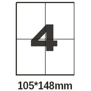 Этикетка самоклеющаяся Olimp  A4 (офсет, 100 листов) 4шт 105*148 мм