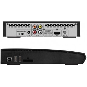 IconBIT HDS8W FullHD Media Player, Realtek RTD1055DD, 128/256 MB, supports 3.5" SATA HDD, WiFi, 2xUSB, SDHC card slot, HDMI 1.3, S/PDIF, component, composite, RC