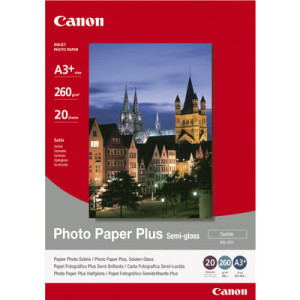 Paper Canon SG-201, A3+, 13"x19" (329x483mm), Photo Plus Semi-gloss (Satin), Quality 2*, 260 g/m2, 20 pages