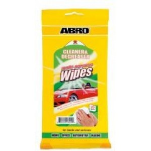 ABRO (CW 200) Многофункциональные салфетки для чистки рук и поверхностей (20см х 16см) (20 шт.)