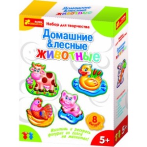 Гипс на магнитах "Домашние и лесные животные" 4014