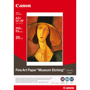 Paper Canon FA-ME1, A3+, 13"x19" (329x483mm), Fine Art “Museum Etching”, 350 g/m2, 93Ibs (us), 20 pages
