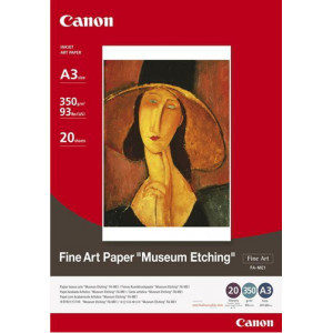 Paper Canon FA-ME1, A3, (297x420mm), Fine Art “Museum Etching”, 350 g/m2, 93Ibs (us), 20 pages