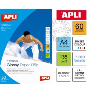 A4 Glossy High Bright Ink, 135g, 60L (лист), APLI