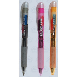 Ручка шариковая 82789 Trio 3 цвета (син.,чёрн.,красн.)