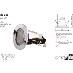 HL600 CORP DE IL. D/L 2.5 CROM E27