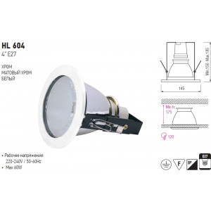 HL604 CORP DE IL. D/L 4 MAT CROM E27