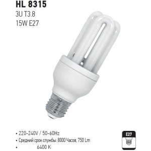 HL8315 3U 15W 220-240V E27 6400K (Horoz Electric)