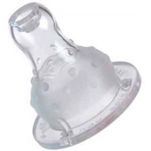 Tetina rotunda anti-colica  din silicon cu curgere reglata  2 buc. 0935