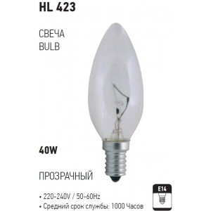 HL423 BEC INCAND. 40W E14