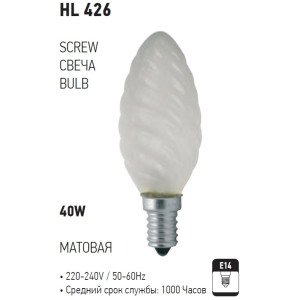 HL426 BEC INCAND. 40W E14