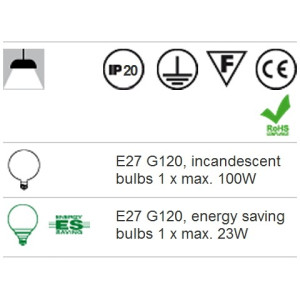 RD ERICA 02-285 SU 1*100W E27 CORP DE ILUMINAT