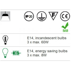 RD FLORENCE 02-530 LU 3*60W E14 CORP DE