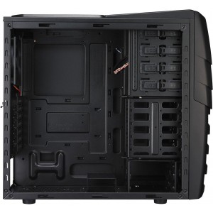 CoolerMaster CM Storm Enforcer ATX Case, w/o PSU, Meshed front panel, Tool-less, 200mm Red LED front silent fan, 1x120mm rear silent fan, 2x USB3.0, 2x USB2.0/Audio,  StormGuard™, Black