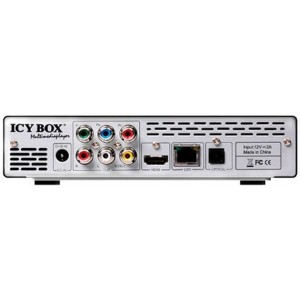 RaidSonic ICY BOX "IB-MP3011HW-B" Multimedia Player, Full High Definition, Realtek RTD1073 DD(C+), 3.5" SATA HDD, LAN 10/100Mb, 2xUSB 2.0 Host, 1xUSB 2.0 Device, 1xSD card slot, Composite, Component, HDMI, Stereo L/R, SPDIF(Optical), Black