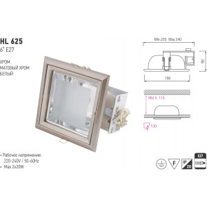 HL625 CORP DE IL. D/L 6 MAT CROM E27