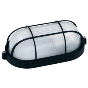 WLO60BG  Светильник овальный 60W с решеткой, черный