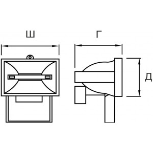 HF500W Галогенный прожектор 500W, белый