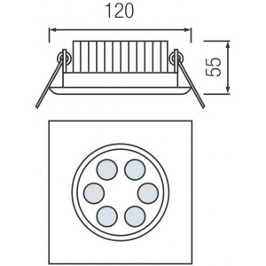 HL674L 6x1W corp de il. POWER LED 2700K